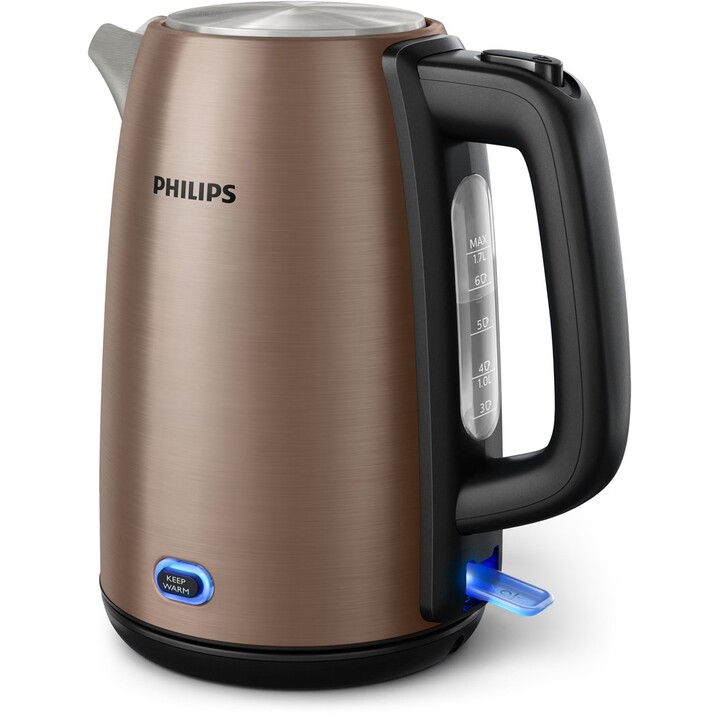 Elektrischer Wasserkocher Philips Viva Collection HD9355/92 1,7 l 2060 W Schwarz, Kupfer