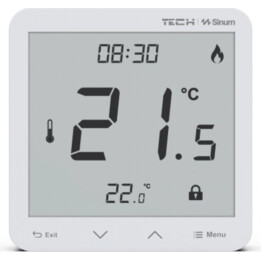 Tech Sinum R-S3 room thermostat with humidity measurement, wired SBUS, surface-mounted, white color 