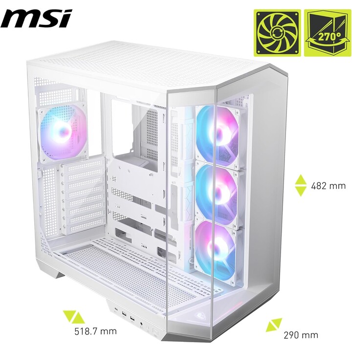 Caja MSI MAG PANO 100R PZ, color Blanco