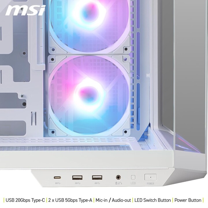Caja MSI MAG PANO 100R PZ, color Blanco