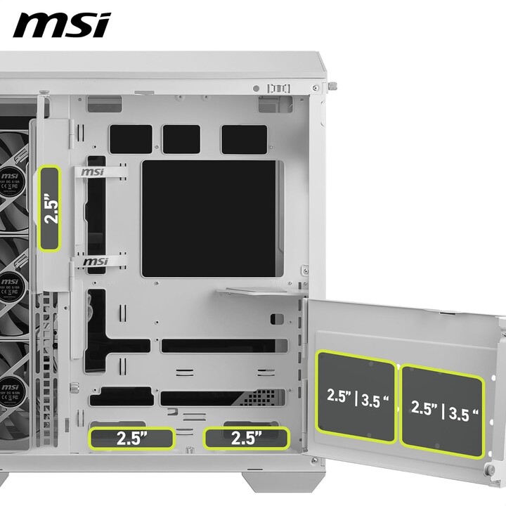 Caja MSI MAG PANO 100R PZ, color Blanco