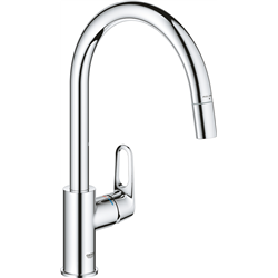 GROHE BauFlow Mezclador monomando de fregadero 1/2″, color cromo