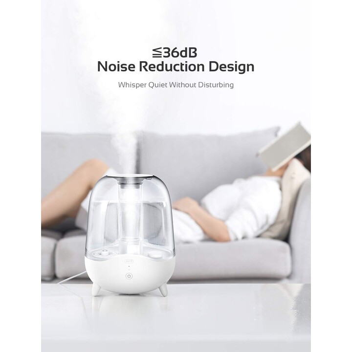 Deerma F325, 5 Liter Ultraschall-Luftbefeuchter mit transparentem und leisem Design für Zuhause, weiß