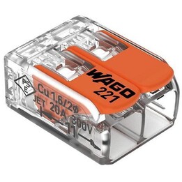 Wago 221-412, Connecteur d'épissure, 100 pièces, orange