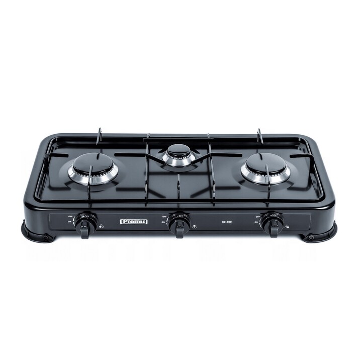 Fogão a gás Promis KG300C com 3 queimadores, preto