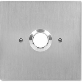 ACO INS-OB-60 Pulsante NO per uscita, illuminato, da incasso, in acciaio inossidabile, per scatola elettrica O60