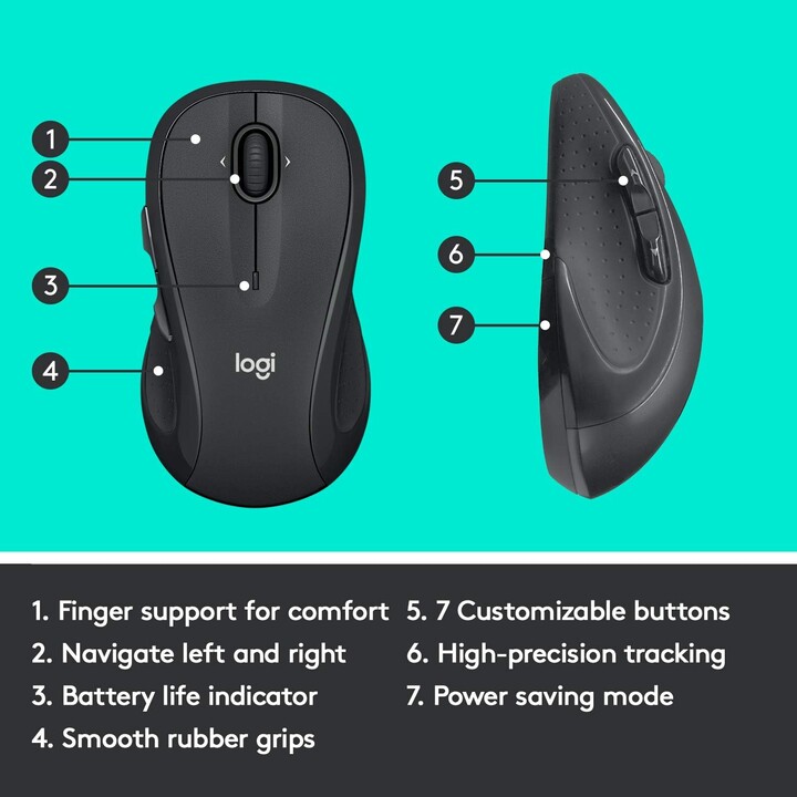 Mouse wireless Logitech M510 Nero (910-001826)