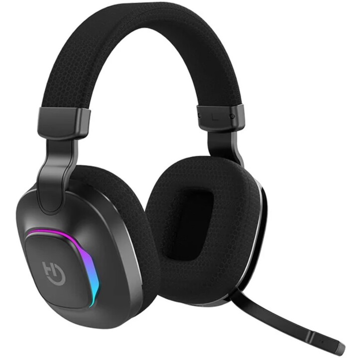 Fones de ouvido para jogos Hiditec Vortex ARGB com microfone / Jack 3.5 / Bluetooth / preto
