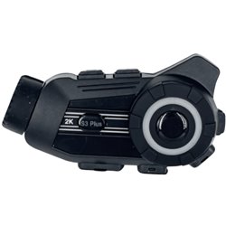 EuroFone S3 Plus Intercomunicador para casco de motocicleta Bluetooth con CAM e intercomunicador, vídeo 2K/30FPS, blanco