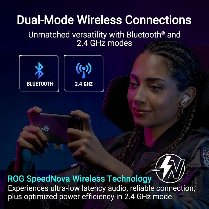 Fones de ouvido Asus Rog Cetra True Wireless Speednova True Wireless Stereo (tws) In-Ear Bluetooth Game Preto