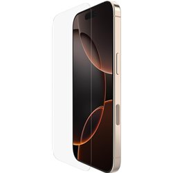 Protector de pantalla Belkin ScreenForce TempladoGlass para iPhone 16 Pro, resistente a arañazos y sin burbujas, incluida aplica