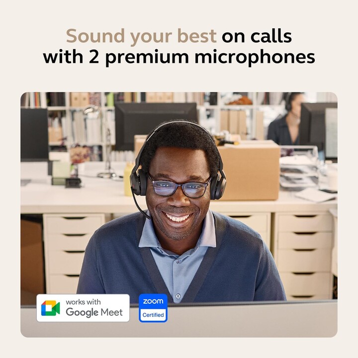 Jabra Evolve2 55 UC, Wireless Stereo Headset, AirComfort Technology, ANC, for UC Platforms