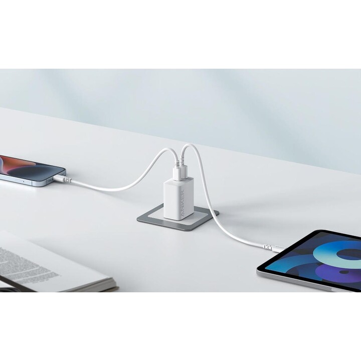 Caricabatterie Anker 312 20W 1x USB-A 1x USB-C bianco
