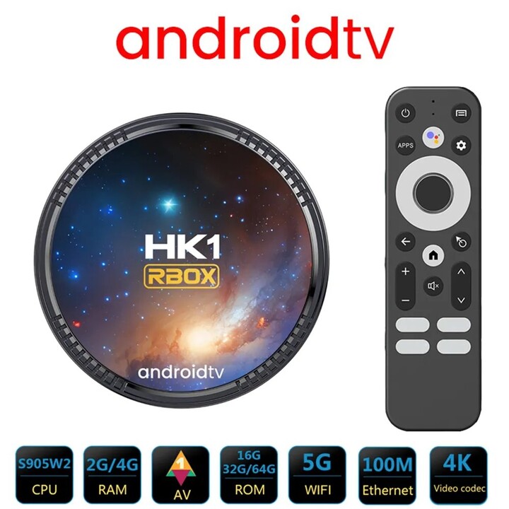 HK1 Rbox W2T S905W2 4GB/64GB Android 11 Schwarz - Android TV