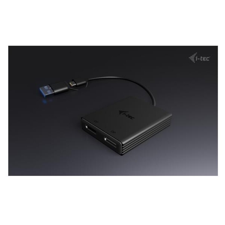 Videoadapter USB-A/USB-C Dual 4K/60 Hz DisplayPort-Videoadapter