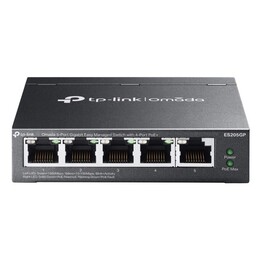 TP-Link Omada ES205G Gestionado Gigabit Ethernet (10/100/1000) Energía sobre Ethernet (PoE) Negro