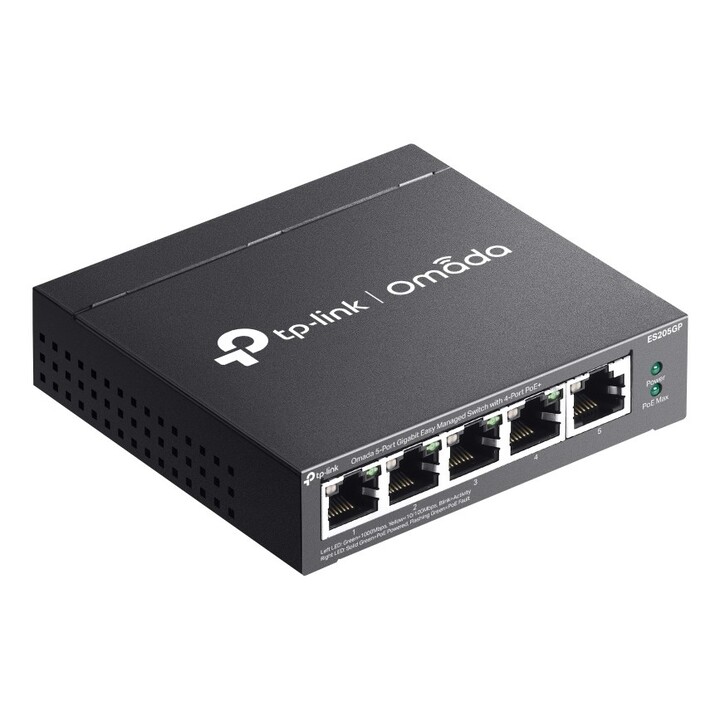 TP-Link Omada ES205G Gigabit Ethernet gestito (10/100/1000) Power over Ethernet (PoE) Nero