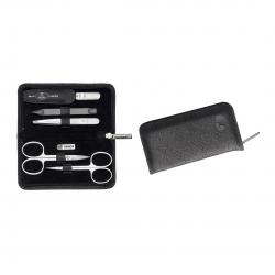 Zwilling Twinox Manicure Set – Black Leather Case, 5 Pieces - Black