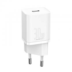 BASEUS Super Si Quick Charger 1C CSUP-J02 30W 1x USB-C PD 3.0 QC 3.0 WHITE