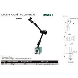 Soporte Magnético con Columna Articulada 6208-80A INSIZE