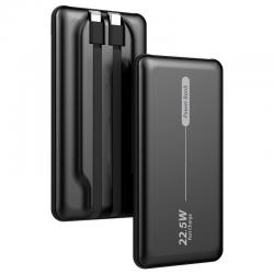 BATTERIE EXTERNE UNIVERSELLE COOL BANQUE DE PUISSANCE 10 000 MAH PD 22,5W (2 CÂBLES) NOIR