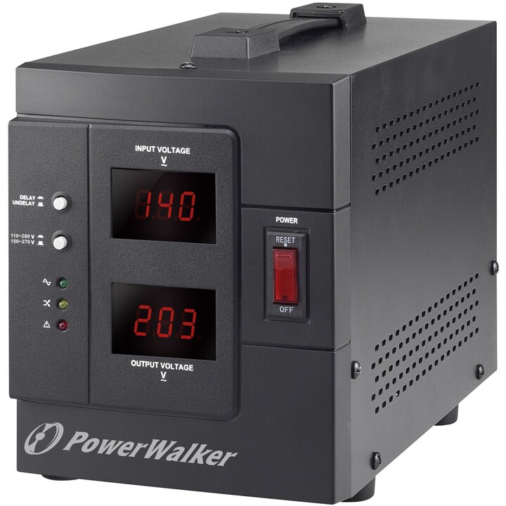 Regulador de tensão PowerWalker AVR 2000 SIV FR 2 saídas AC 110 - 280 V Preto
