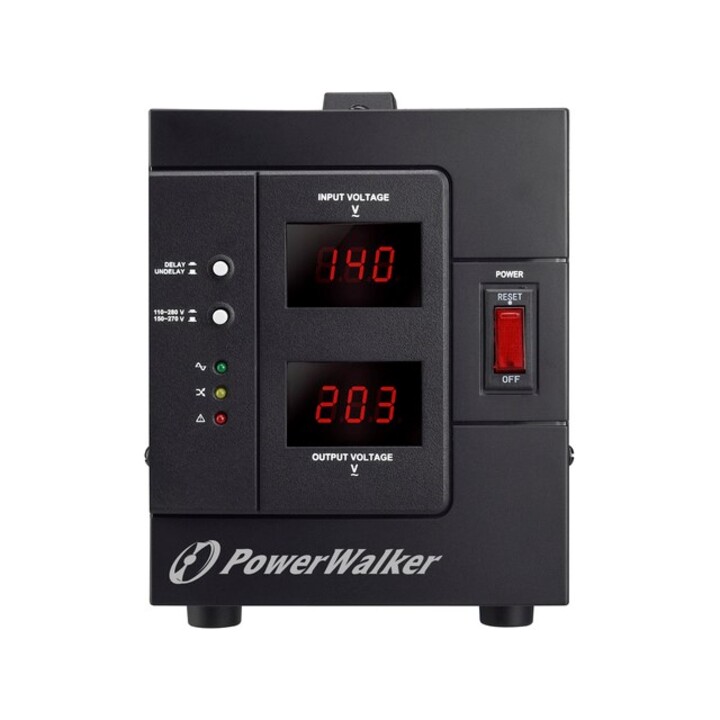 Regulador de tensão PowerWalker AVR 2000 SIV FR 2 saídas AC 110 - 280 V Preto