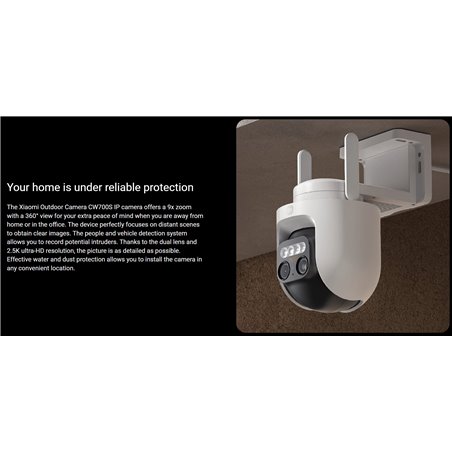 Xiaomi Outdoor Camera CW700S Dual Lens 4MPx 2.5KP/T Night Vision Two-Way Audio White