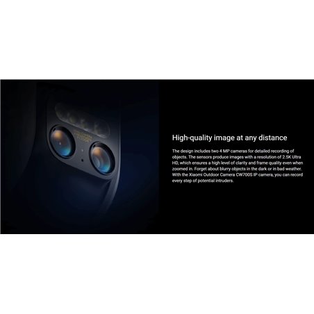 Xiaomi Outdoor Camera CW700S Dual Lens 4MPx 2.5KP/T Night Vision Two-Way Audio White