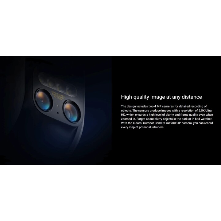 Xiaomi Outdoor Camera CW700S Dual Lens 4MPx 2.5KP/T Night Vision Two-Way Audio White
