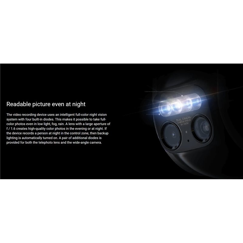 Xiaomi Outdoor Camera CW700S Dual Lens 4MPx 2.5KP/T Night Vision Two-Way Audio White