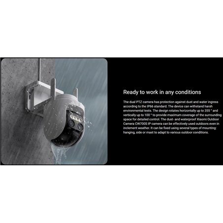 Xiaomi Outdoor Camera CW700S Dual Lens 4MPx 2.5KP/T Night Vision Two-Way Audio White
