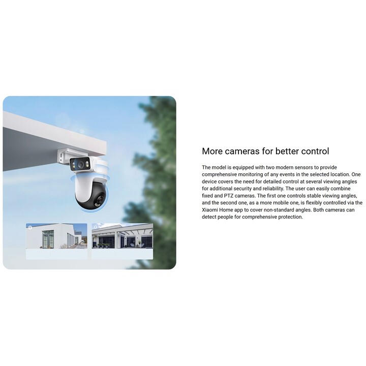 Cámara de Seguridad para el Hogar Xiaomi CW500 Dual, Wi-Fi, 2.5K, IP66, Exterior, Blanco