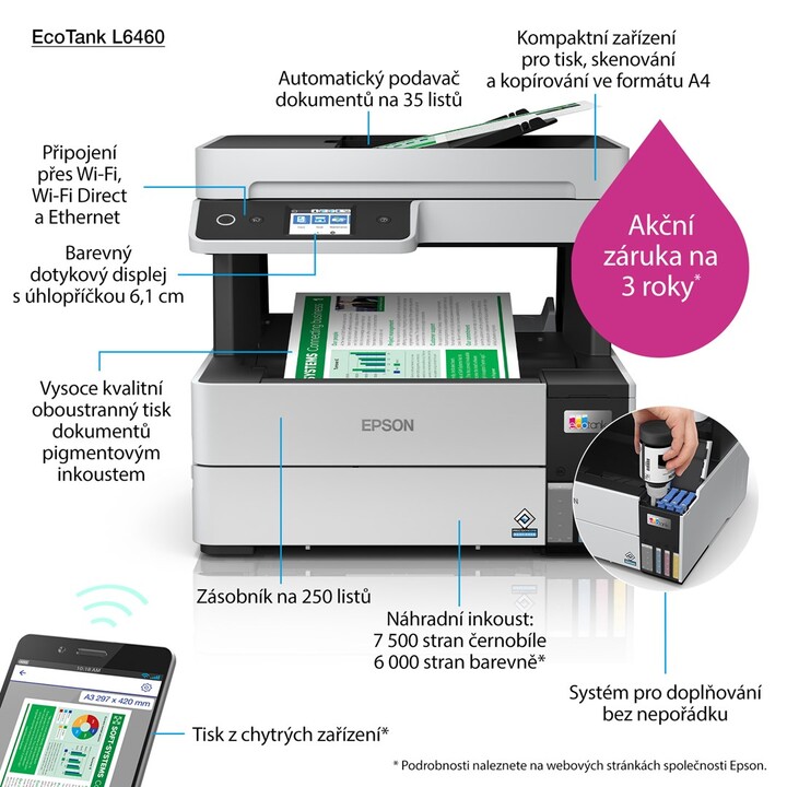 Epson EcoTank L6460 Ad inchiostro A4 4800 x 1200 DPI 37 ppm Wi-Fi