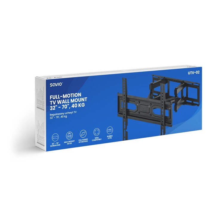 SAVIO UTV-02 Soporte para TV 32" - 70" con ajustes verticales y horizontales