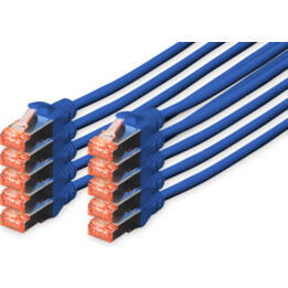 Câble patch DIGITUS CAT 6 S/FTP, 10 pièces, 2 m, bleu