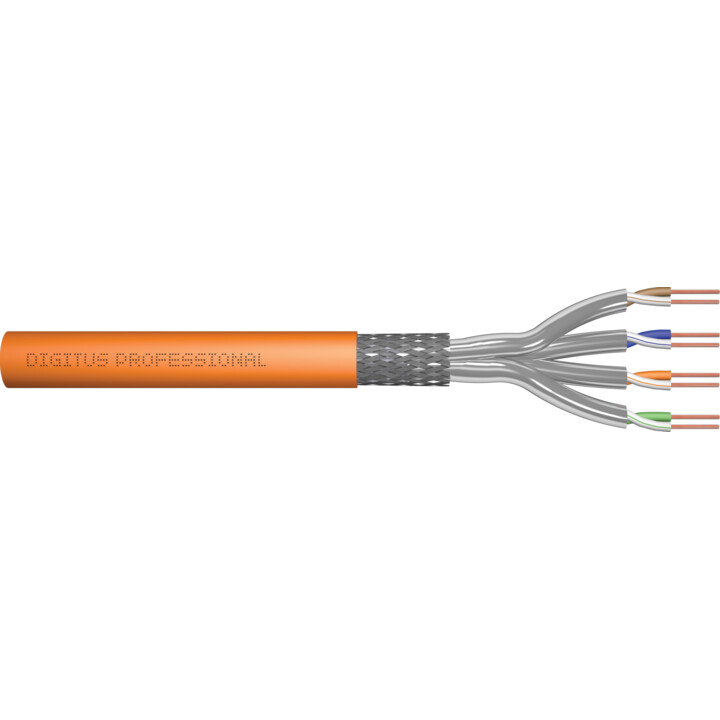 DIGITUS Cat.7 Installationskabel, S/FTP, B2ca, AWG 23/1, LSOH, 100m, orange