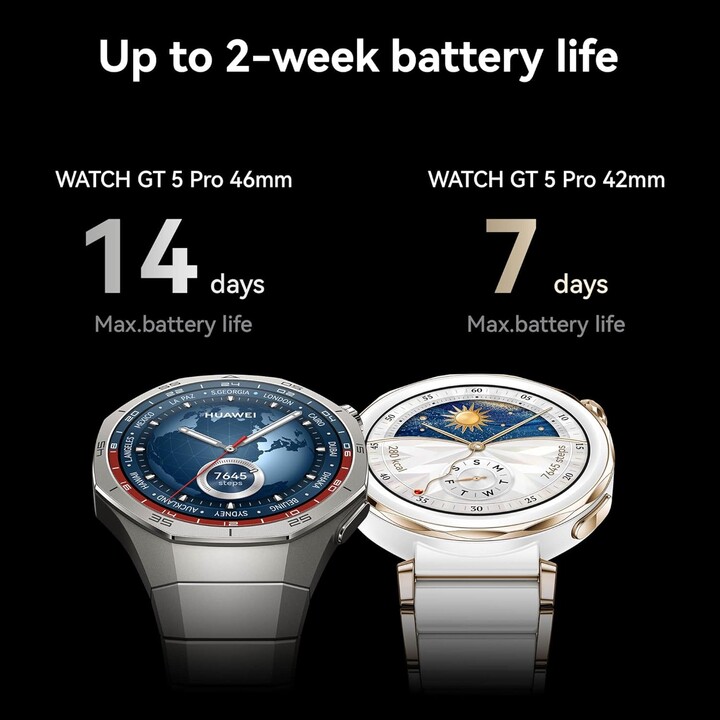 HUAWEI Watch GT5 Pro, 1,43-Zoll-Display, Profi-Sportuhr, Gesundheits-Tracking, EKG, 46 mm, Titan