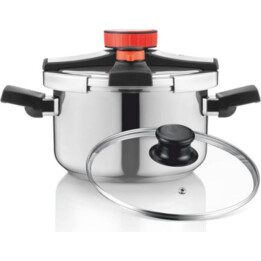 Olla a presión de acero inoxidable Easy Lock 6l