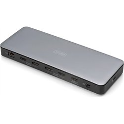 DIGITUS Docking USB-C- HDMI,DP,USBA,USBC,RJ45,DC,Audio silbe