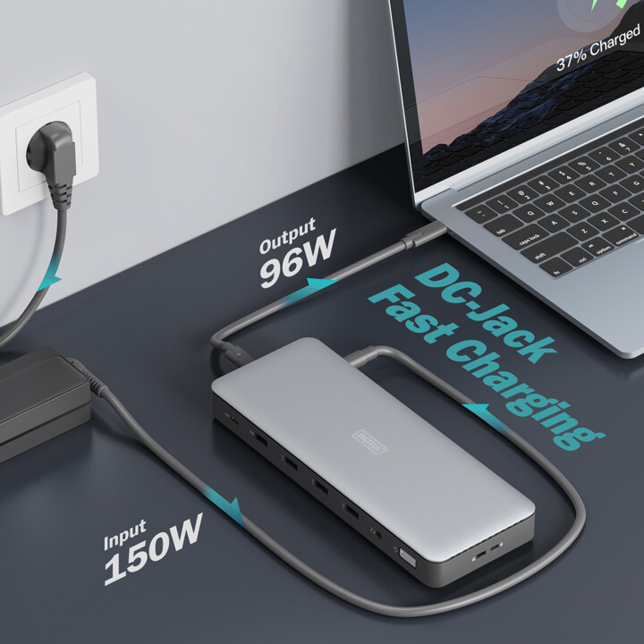 Docking station USB-C DIGITUS a 13 porte HDMI USB RJ45