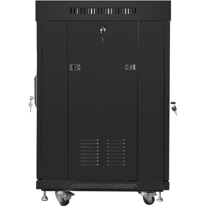 Armadio Rack da Terra 19" 22u 600x600 Porta in Vetro Lcd Nero Lanberg (Flat Pack) V2