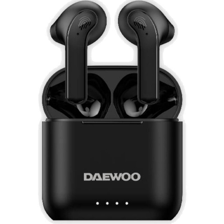 Fones de ouvido Bluetooth Daewoo DW2020 com estojo de carregamento / Autonomia 5h / Preto