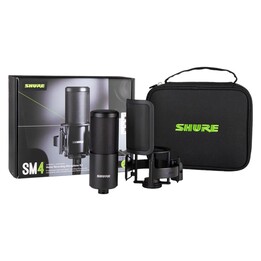 Shure SM4-K-KIT - microfono a condensatore, polarizzazione esterna, impugnatura, filtro anti-pop, custodia