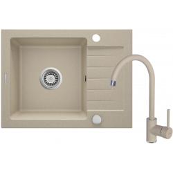 Fregadero DEANTE Zorba ZQZA711A con mezclador de fregadero, 1 cubeta, granito 58x44 cm