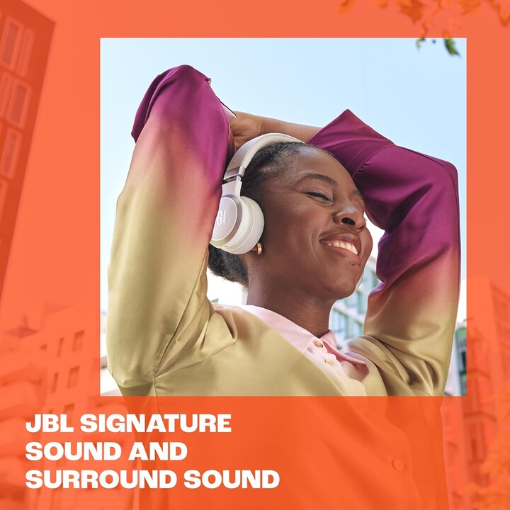 Cuffie auricolari wireless JBL Live 670 NC con tecnologia di cancellazione del rumore, 65 ore di riproduzione, nere