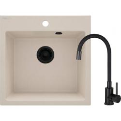 Granite sink with 1-bowl faucet