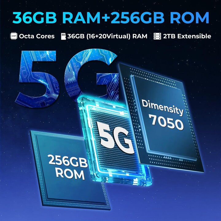 Hotwav Hyper 7 Pro 5G con SoC Dimensity 7050 16GB 256GB pantalla FHD+ 120Hz Dual Sim Red Rugged
