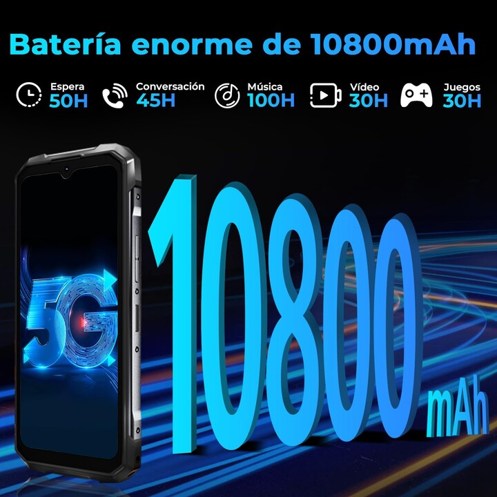 Hotwav Hyper 7 Pro 5G con SoC Dimensity 7050 16GB 256GB pantalla FHD+ 120Hz Dual Sim Red Rugged