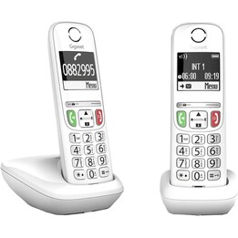 Gigaset E270 Duo, Pack 2 Teléfonos Inalámbricos Manos Libres Gran Pantalla Iluminada Agenda